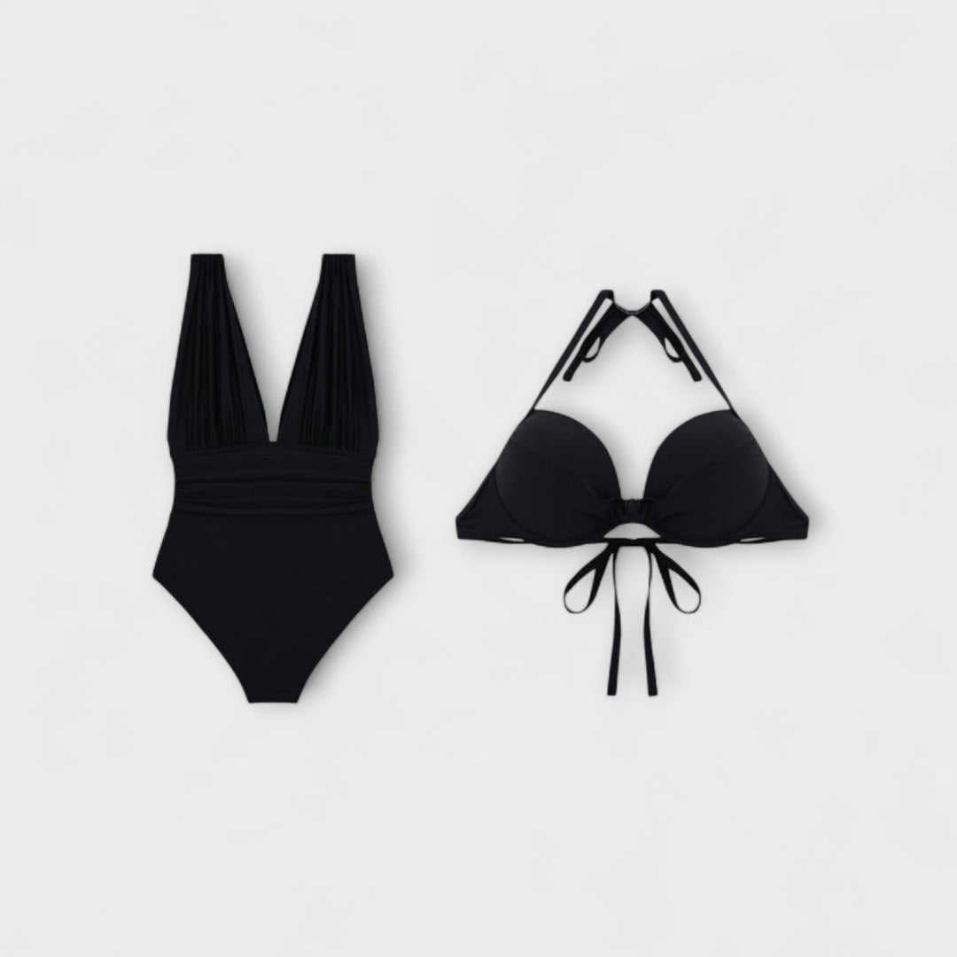 Miravo - Traje de baño moldeador con escote profundo y tirantes ajustables