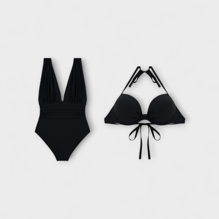 Miravo - Traje de baño moldeador con escote profundo y tirantes ajustables