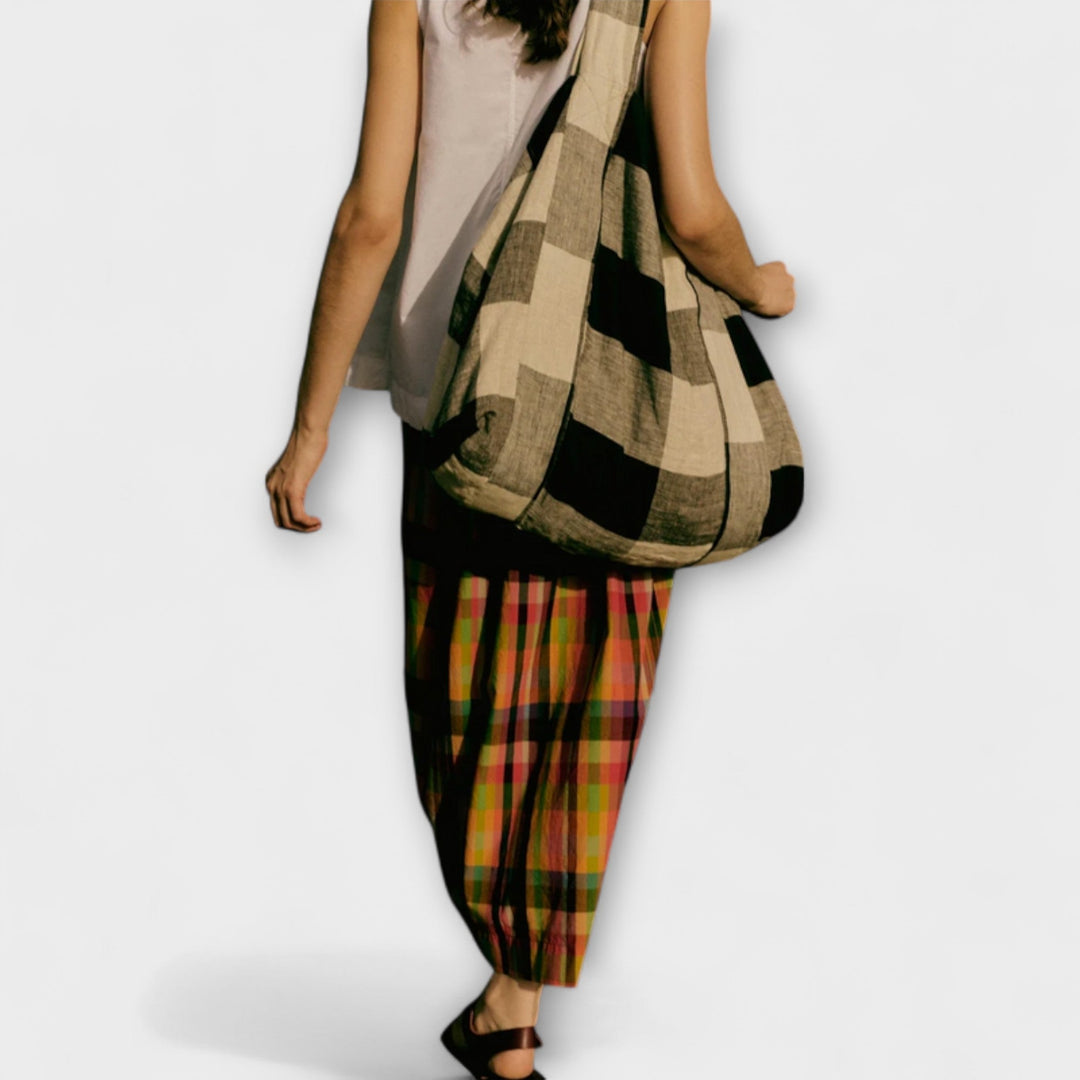 Emilia - Falda plisada a rayas multicolores