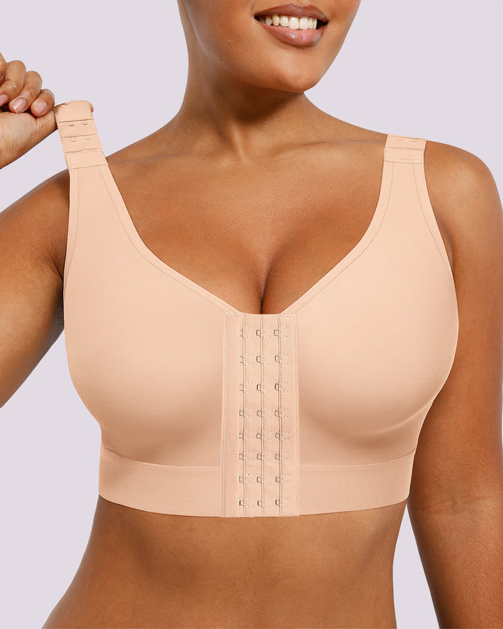 Sujetador sin aros con soporte de espalda y copas dobles