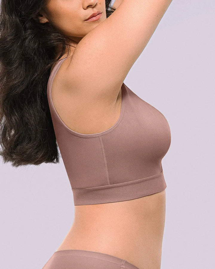 Sujetador sin aros con soporte de espalda y copas dobles