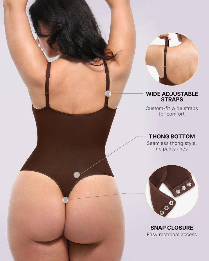 Body moldeador con cremallera frontal y corte tanga