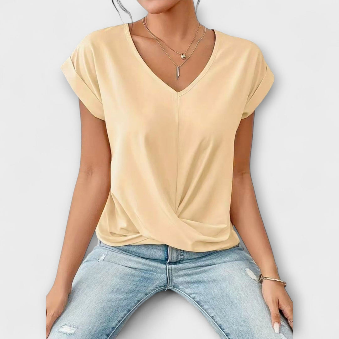 Eloise - Top de escote en V con detalle de botón