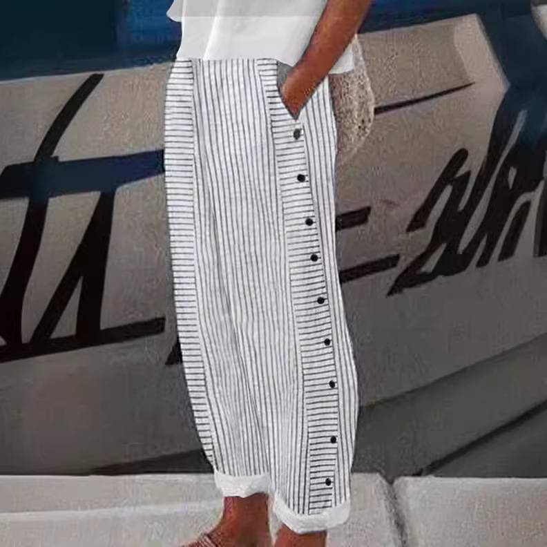 Rea - Pantalones de ocio a rayas relajados